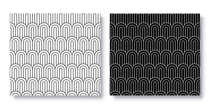 Set of Seamless Modern Art Geometric Patterns. vector