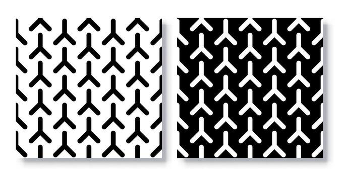 Set of Seamless Interlocking Y Shape Patterns, . vector