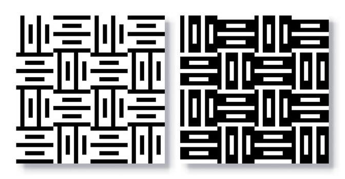 Set of Seamless Geometric Line Grid Patterns. vector