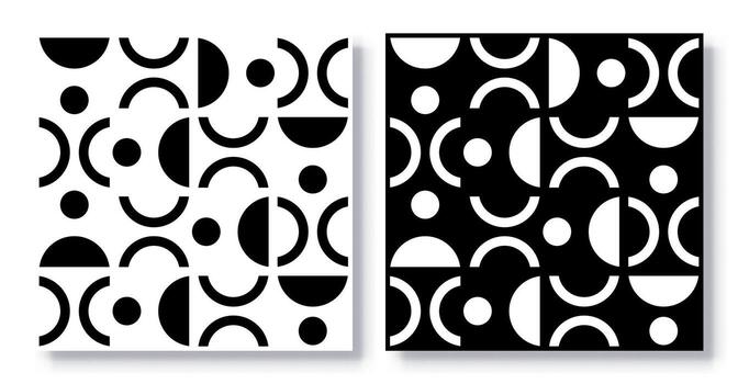 Set of Seamless Unique Modern Geometric Patterns . vector