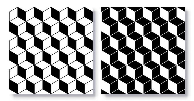 Set of Seamless Isometric Grid Patterns, . vector