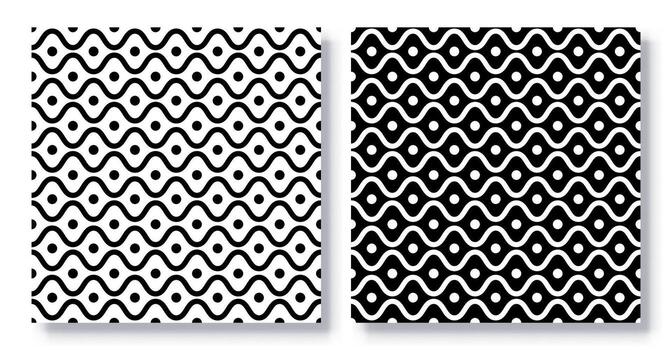 conjunto de sin costura retro ola patrones, . vector