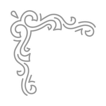 Line swirl corner. Modern decorative linear element. vector