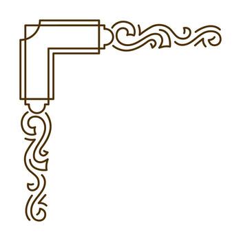 Line curl corner retro. Modern decorative linear element. vector