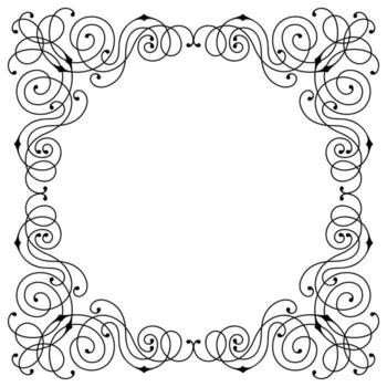 Line curling frame. Modern decorative linear background. vector