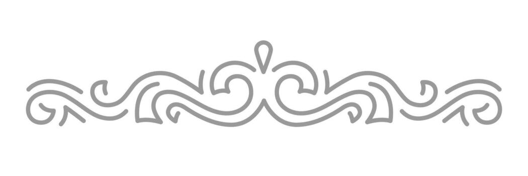 Line curl design element. Modern decorative linear divider. vector