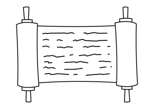 contento Janucá Tora Desplazarse icono. fiesta objeto en dibujos animados estilo. vector