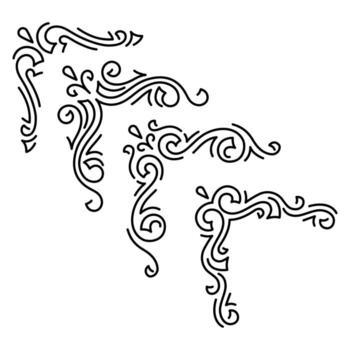 Collection of line curl corners. Modern decorative linear elements. vector