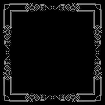 Line abstract curl frame. Modern decorative linear art background. vector