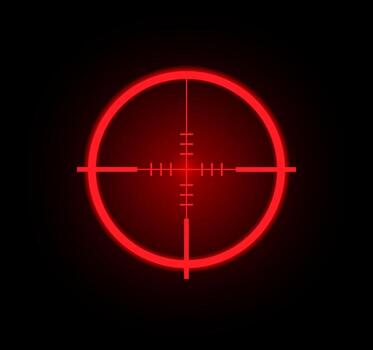 Red crosshair design glowing against a dark background creating a striking visual effect vector