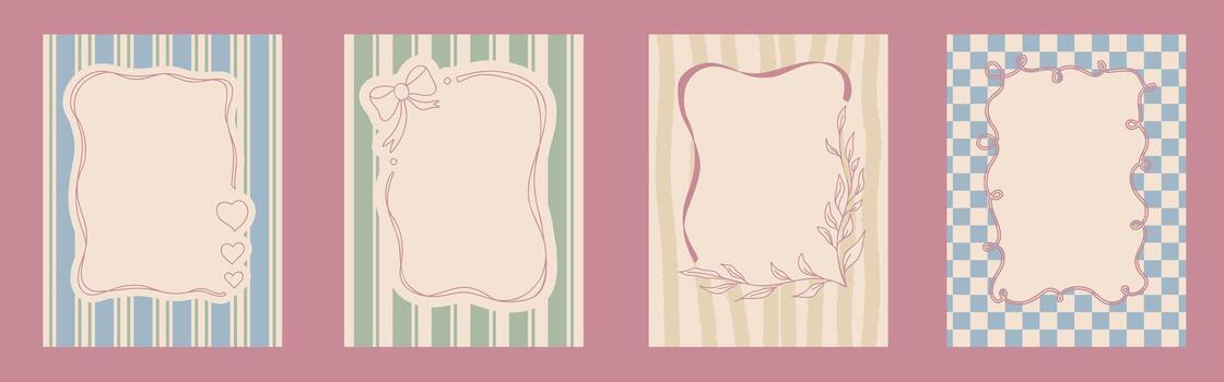 Whimsical Coquette Frames for Party and Menu Design vector