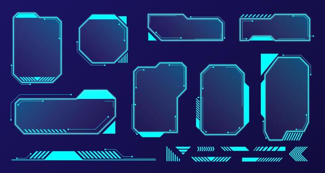 Futuristic user interface design elements vector