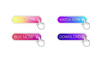 animerad hemsida knappar med hand markören klick på vit och grön skärm video