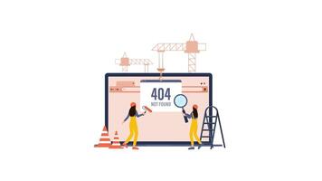 hemsida underhåll med 404 fel och arbetare byggnad video