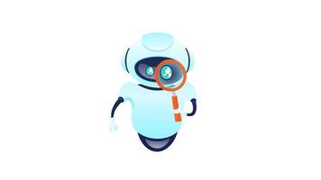 robot sökande och som visar ett utrop mark på vit och grön skärm video
