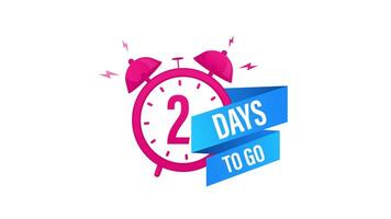 animerad klocka räkning ner två dagar med alfa kanal och grön skärm video