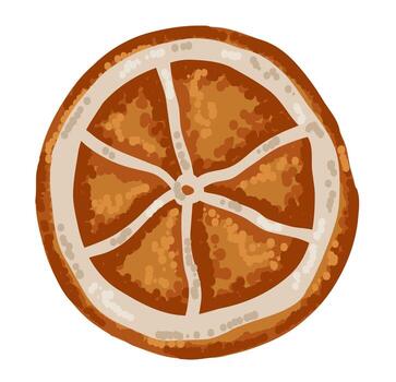 Orange fruit slice in circle shape in simple flat style vector