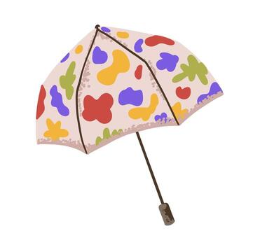 paraguas accesorio para lluvia otoño clima con resumen modelo en plano estilo vector