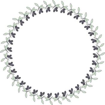 Olive branch frame. Botanic plant empty template. frame box vector