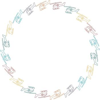 Helicopter simple frame. Simple stylish childish empty template. Simple elements for design, invitations vector