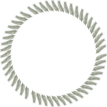 Pine tree branch New Year frame. Cute simple Christmas tree frame. Nature template to write text matter vector