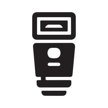 digital cámara destello dispositivo sólido icono vector