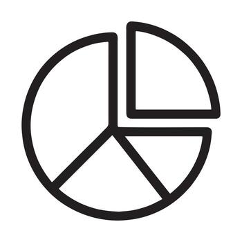 tarta gráfico con rebanadas, limpiar diseño para datos análisis y negocio informes icono vector