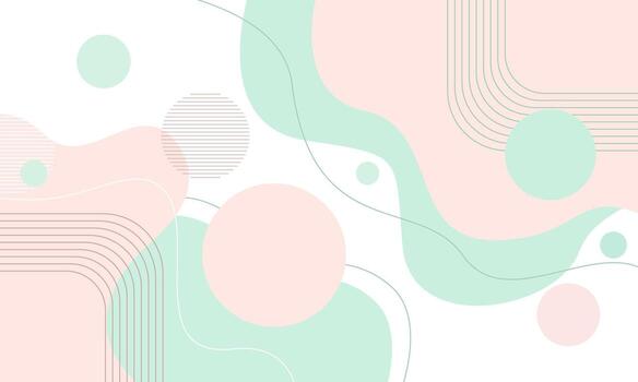 Abstract Pastel Composition with Geometric Shapes and Soft Lines. vector