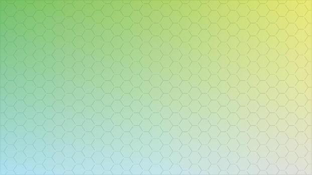 Green and yellow gradient hexagon pattern background vector
