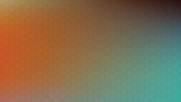 Orange to Teal Hexagon Pattern Gradient Background vector