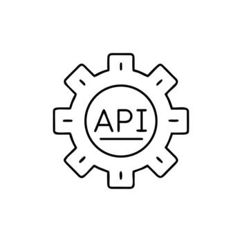 Outline API Gear Icon in Style with Background Design vector