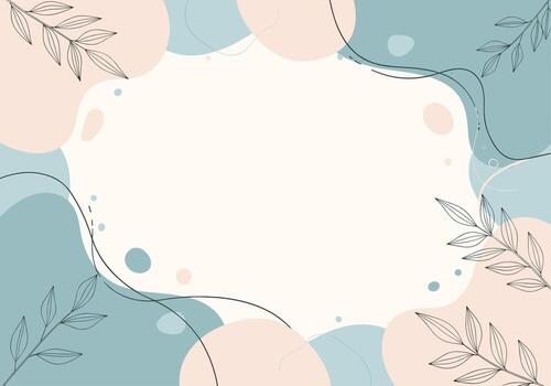 un suave resumen orgánico antecedentes con dispersado botánico elementos y un central texto espacio. vector