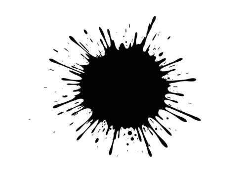 An abstract black ink splash creates a dynamic and expressive visual element. vector