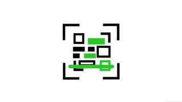 digitale scansione obiettivi un' moderno astratto qr codice icona per Presto mobile accesso. video