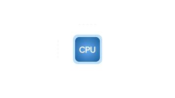 central bearbetning enhet cpu ikon visar en digital mikrochip för dator teknologi begrepp. video