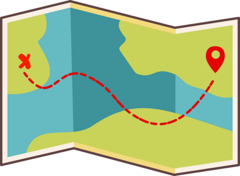 plano seu Próximo aventura com isto destino mapa mostrando uma rota para uma identificado localização png
