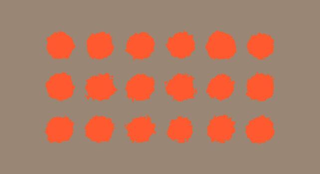 Abstract pattern of bright orange rounded shapes on a muted background vector
