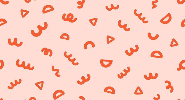 Abstract orange shapes on a soft pink background pattern vector