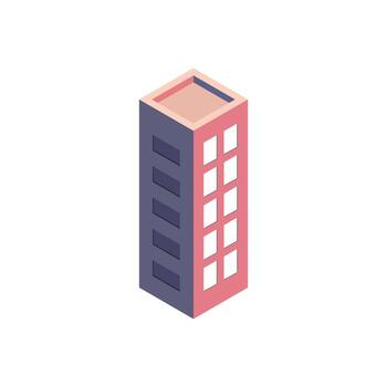 Isometric commercial and residential building. Modern architecture. Smart isometric building game assets. vector