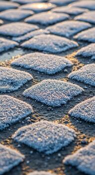 Close up abstract view of a textured surface with repeating diamond shapes and a soft diffused light creating a serene atmosphere photo