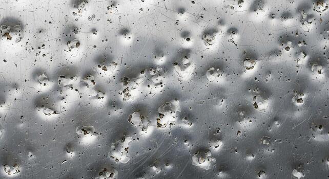 cerca arriba resumen ver de agua gotas en un texturizado metálico superficie creando un único y cautivador modelo foto