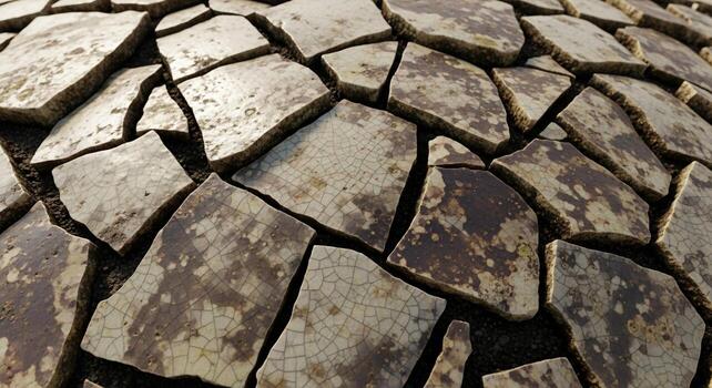 cerca arriba ver de irregular conformado natural Roca pavimentación losas creando un texturizado y rústico suelo superficie foto