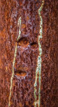 Abstract close up of weathered textured tree bark with a striking vertical pattern of light and shadow photo