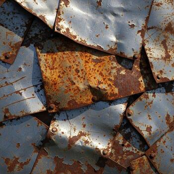 cerca arriba ver de resistido y oxidado metal fragmentos creando un texturizado resumen modelo con calentar y frio tonos foto