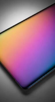 Vibrant gradient display on a modern smartphone screen showing a smooth transition of colors photo
