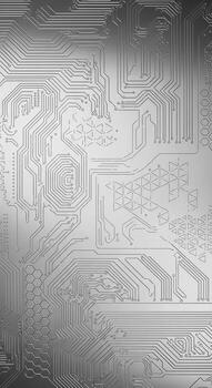 Intricate abstract silver metallic texture with subtle geometric patterns and linear details photo