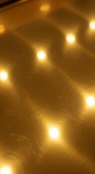 Warm golden lights create a cozy and inviting ambiance with a soft bokeh effect photo