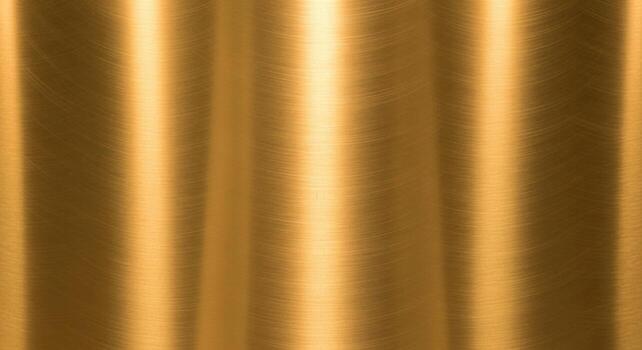 A close up view of a brushed metallic surface with vertical golden highlights and subtle shadows creating a rich textured background photo