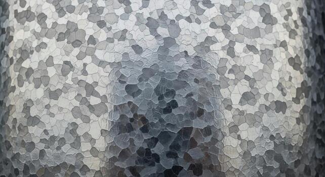 cerca arriba resumen textura de un metálico superficie con un moteado pixelado modelo en sombras de gris y azul foto