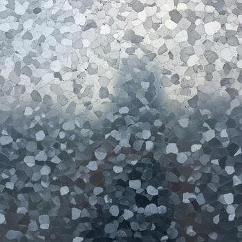 Abstract mosaic of shimmering silver and blue grey geometric shapes creating a textured gradient effect photo